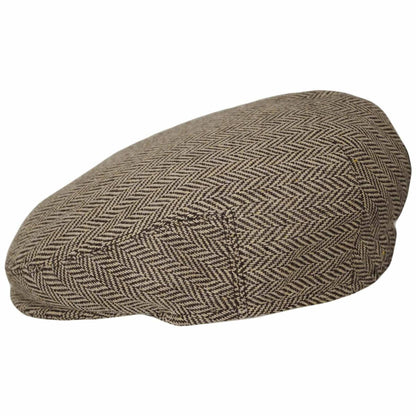 Jaxon Hats | Kid's Herringbone Wool Blend Ivy Cap | 512104 | profile | BROWN