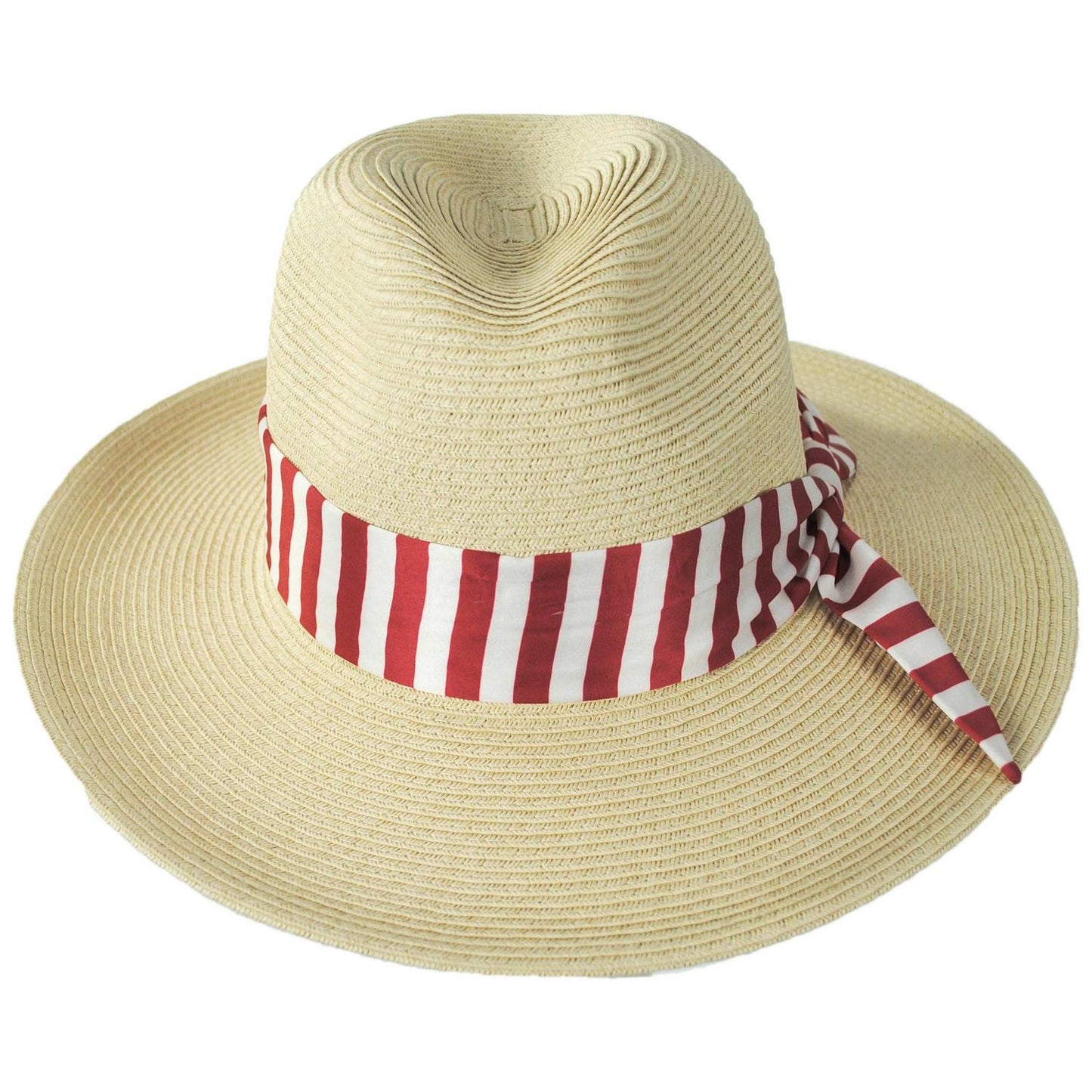 San Diego Hat Company | Gidget Ultrabraid Toyo Straw Fedora Hat | 103594 | front | RED/WHITE