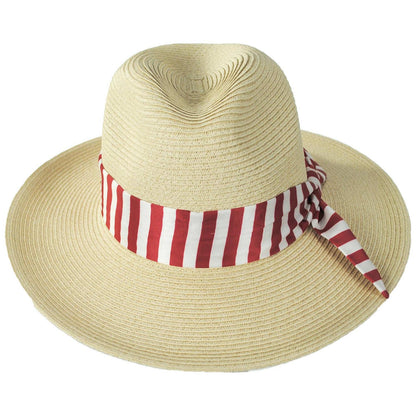 San Diego Hat Company | Gidget Ultrabraid Toyo Straw Fedora Hat | 103594 | front | RED/WHITE