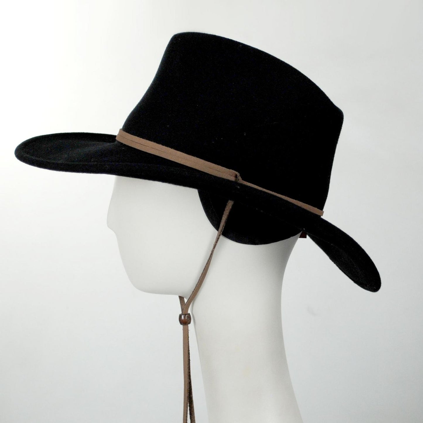 Bailey Western | Joe Eder Crushable Wool LiteFelt Earflap Western Hat | 130142 | profiletwo | BLACK