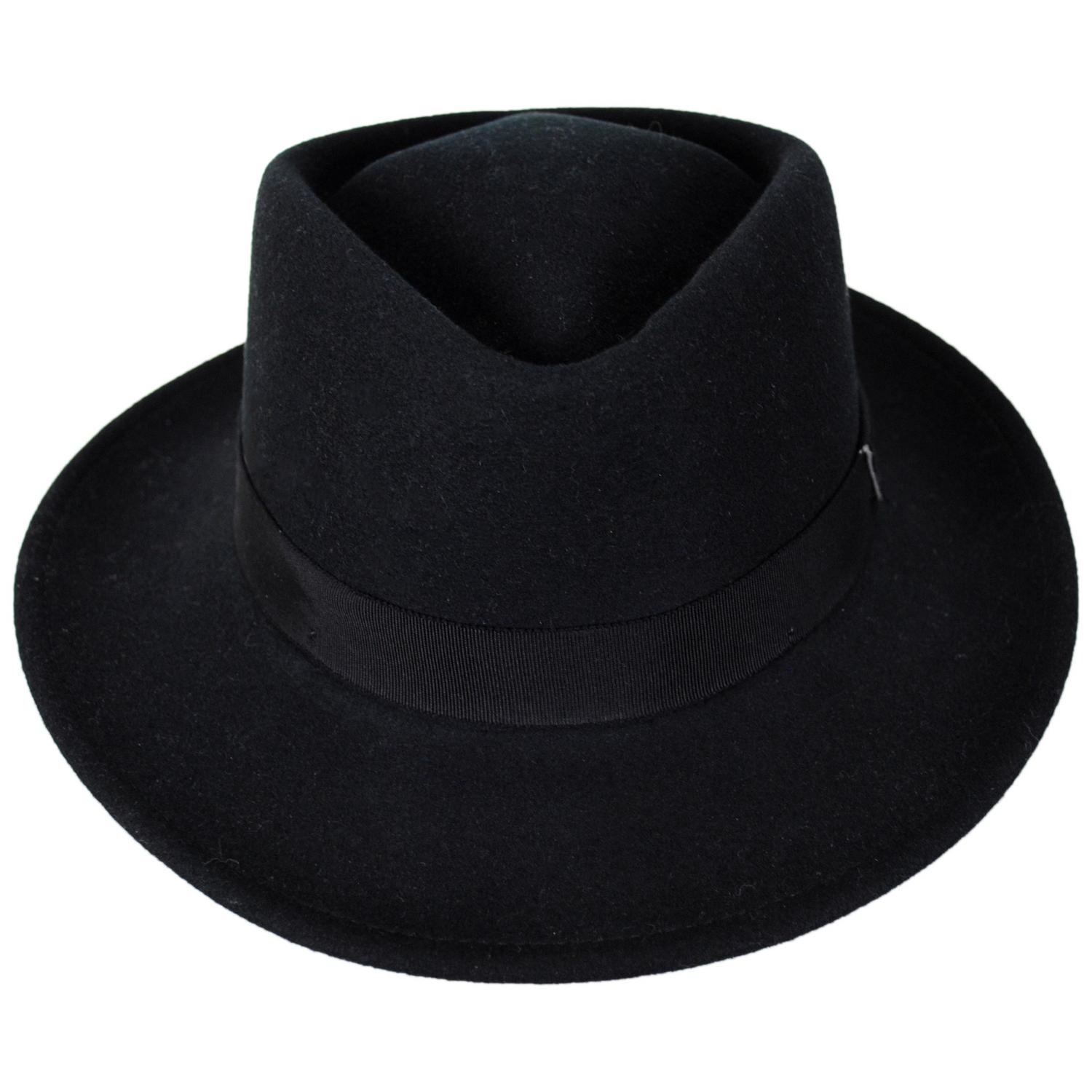 Bailey 1922 | Lasham Wool LiteFelt Fedora Hat | 133300 | front | BLACK