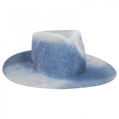 Betmar | Georgia Wide Brim Wool Felt Fedora Hat | 123173 | lead | GREY MIX