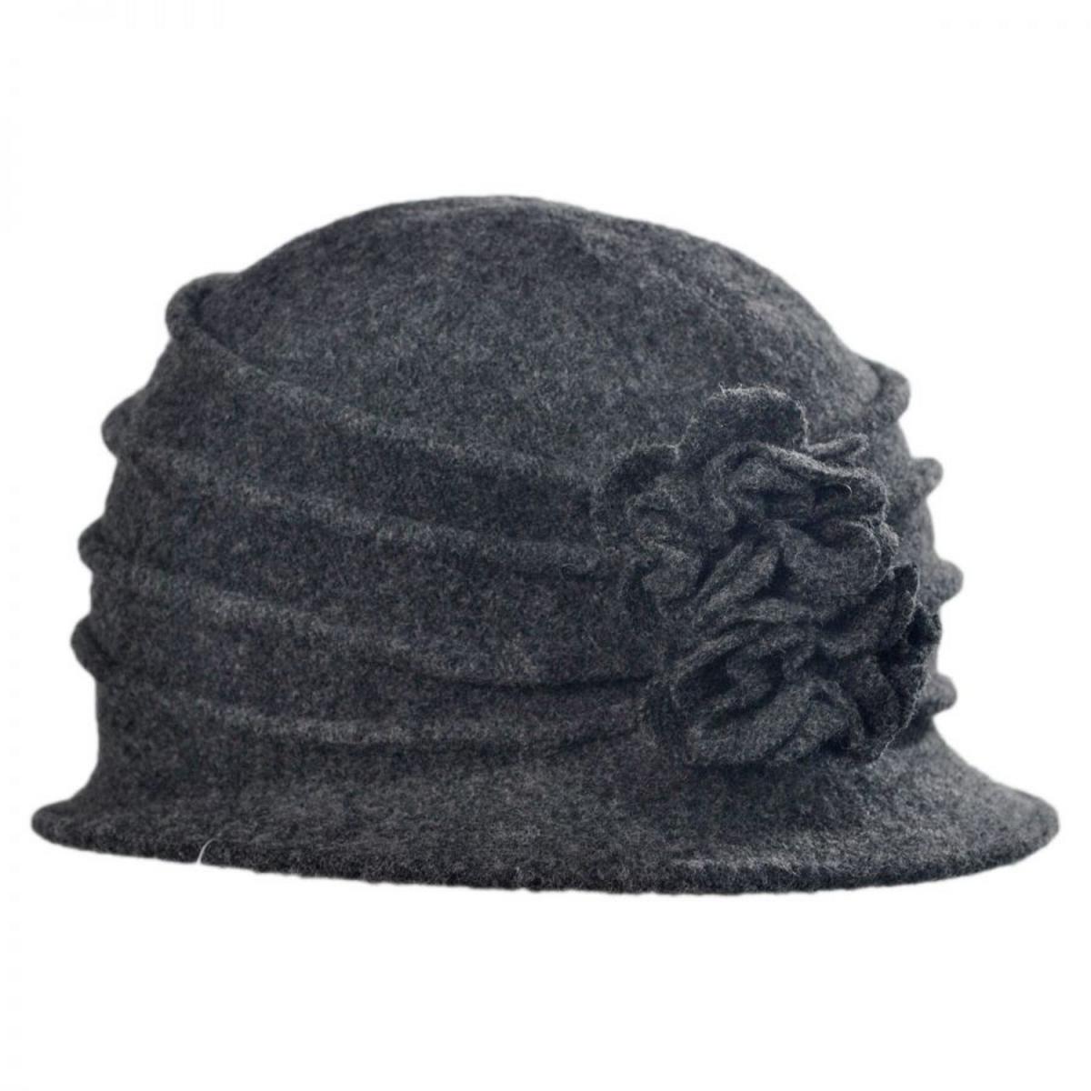Scala | Boiled Wool Cloche Hat | 106306 | profile | CHARCOAL