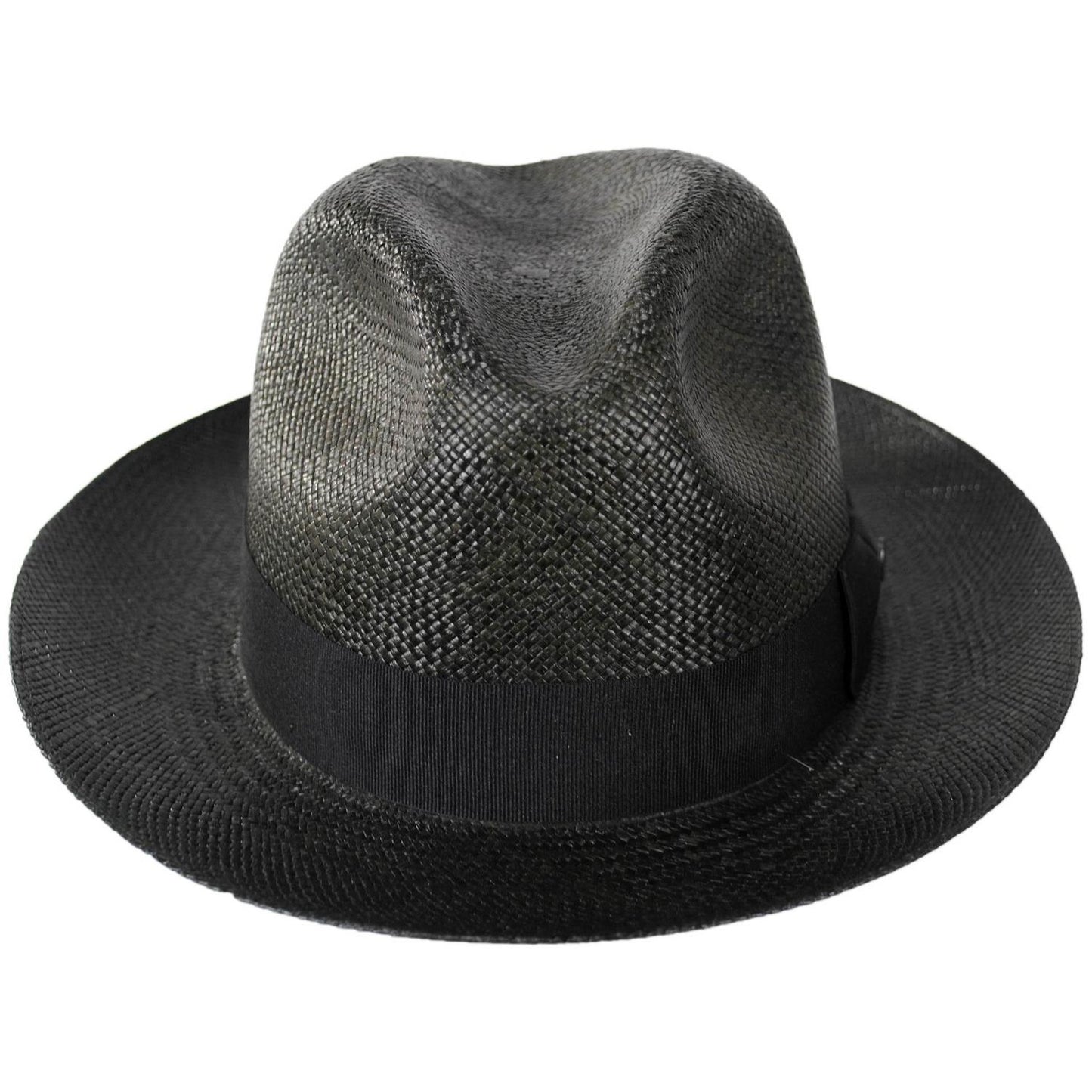 Jaxon Hats | Henry Grade 8 Panama Straw Fedora Hat | 127152 | front | BLACK