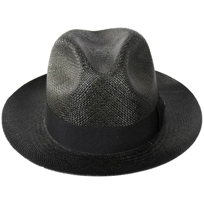 Jaxon Hats | Henry Grade 8 Panama Straw Fedora Hat | 127152 | front | BLACK