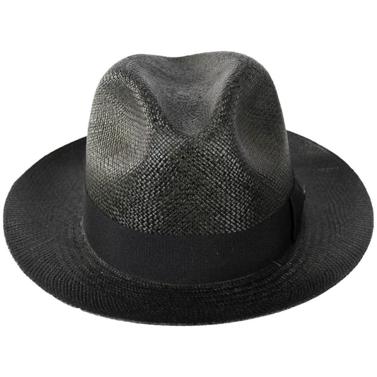 Jaxon Hats | Henry Grade 8 Panama Straw Fedora Hat | 127152 | front | BLACK
