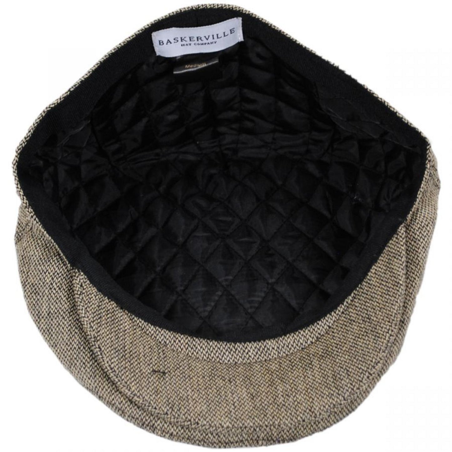 Baskerville Hat Company | Knightsbridge Italian Wool Ivy Cap | 167654 | under | BLACK/TAN