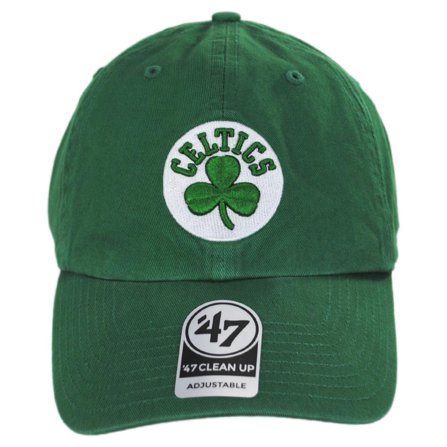 47 Brand | Boston Celtics NBA Clean Up Strapback Baseball Cap Dad Hat | 203951 | front | KELLY GREEN