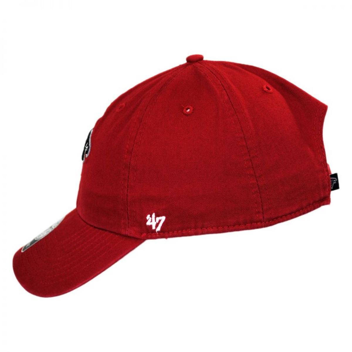 47 Brand | Atlanta Falcons NFL Clean Up Strapback Baseball Cap Dad Hat | 203550 | profile | RED
