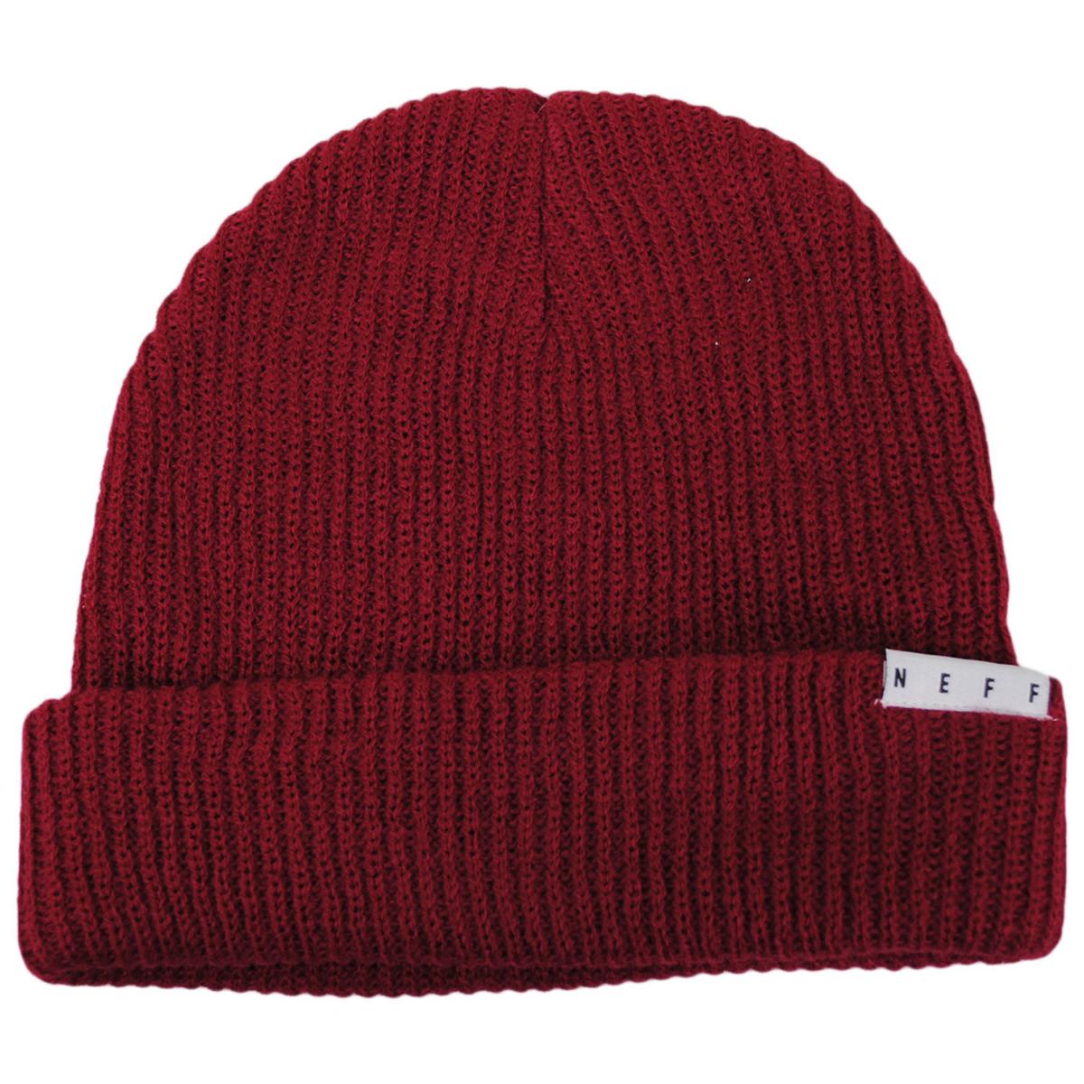 Neff | Fold Knit Beanie Hat | 501501 | lead | MAROON