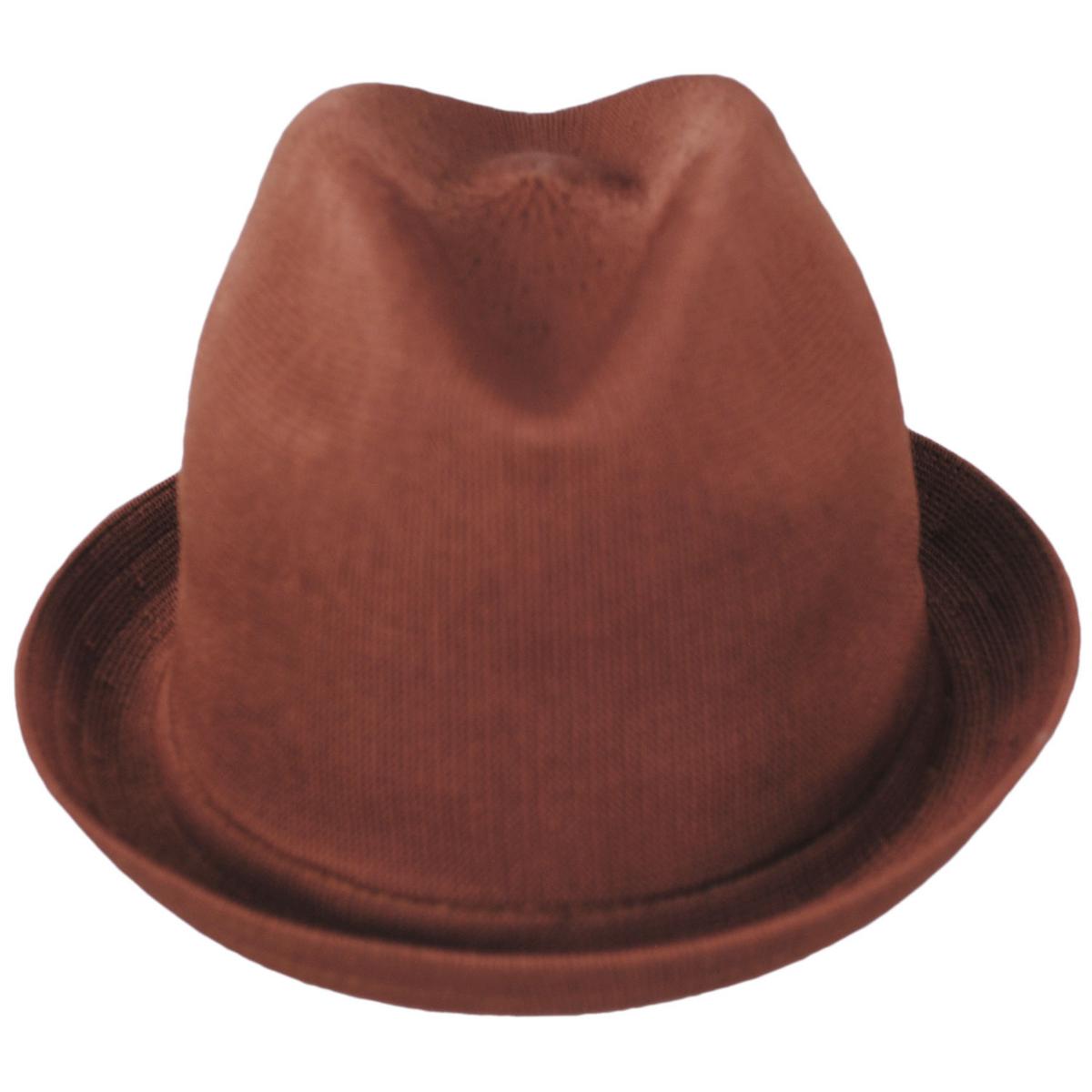 Kangol | Tropic Playa Stingy Brim Fedora Hat - Mahogany | 140518SS24 | front | MAHOGANY