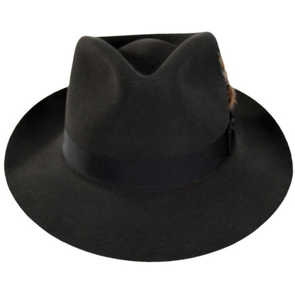 Stetson | Downs Fur Felt Fedora Hat | 130687 | top | GRAPHITE