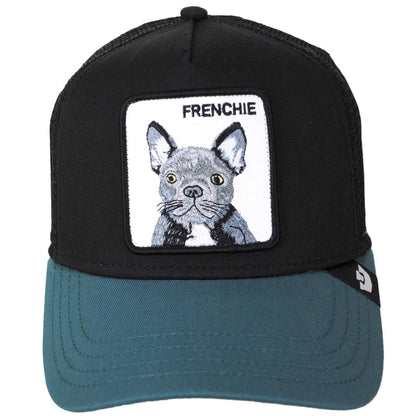 Goorin Bros | French Frenchie Mesh Trucker Snapback Baseball Cap | 200370 | front | VOID/SEA