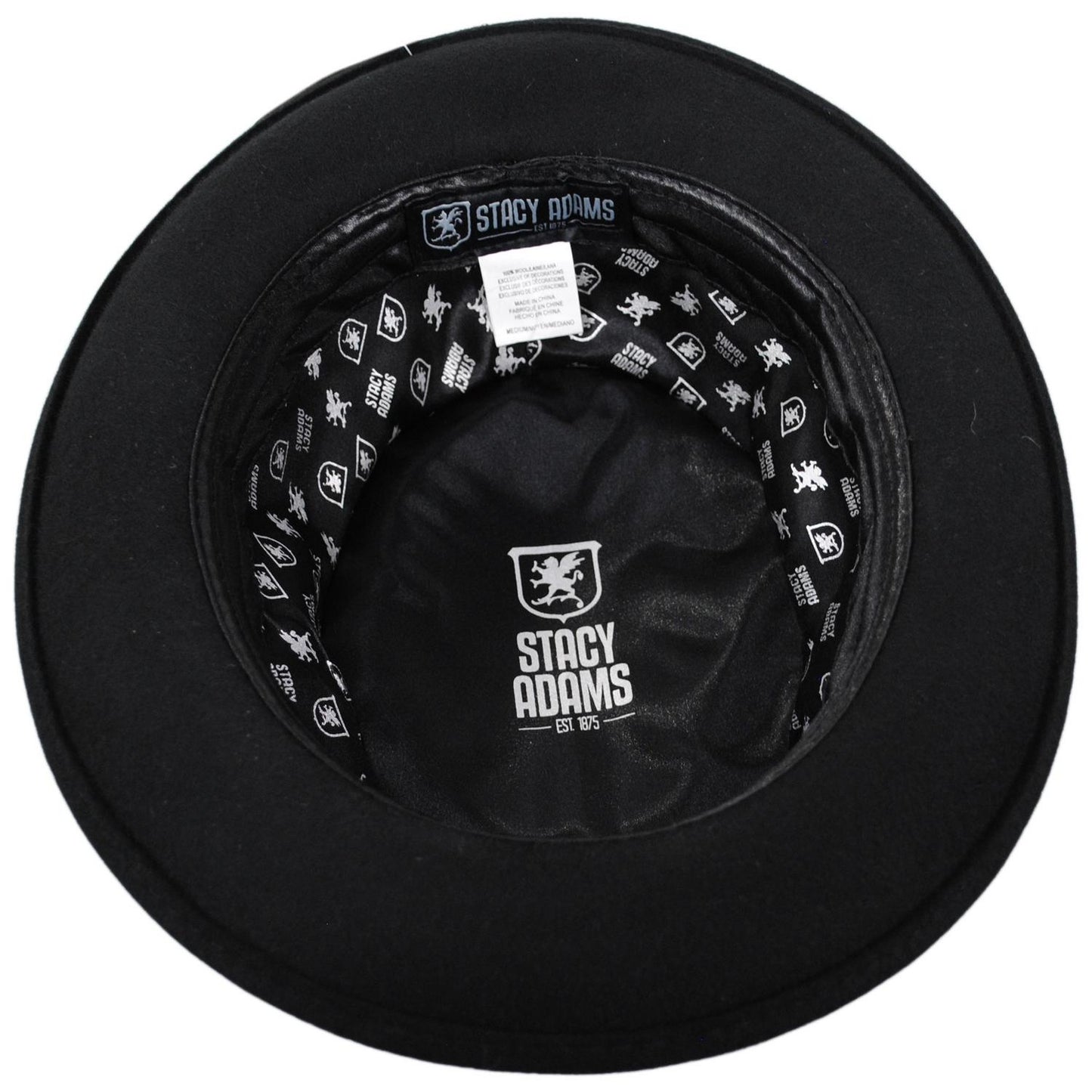Stacy Adams | Porkie Wool Felt Pork Pie Hat | 130422 | under | BLACK/RED