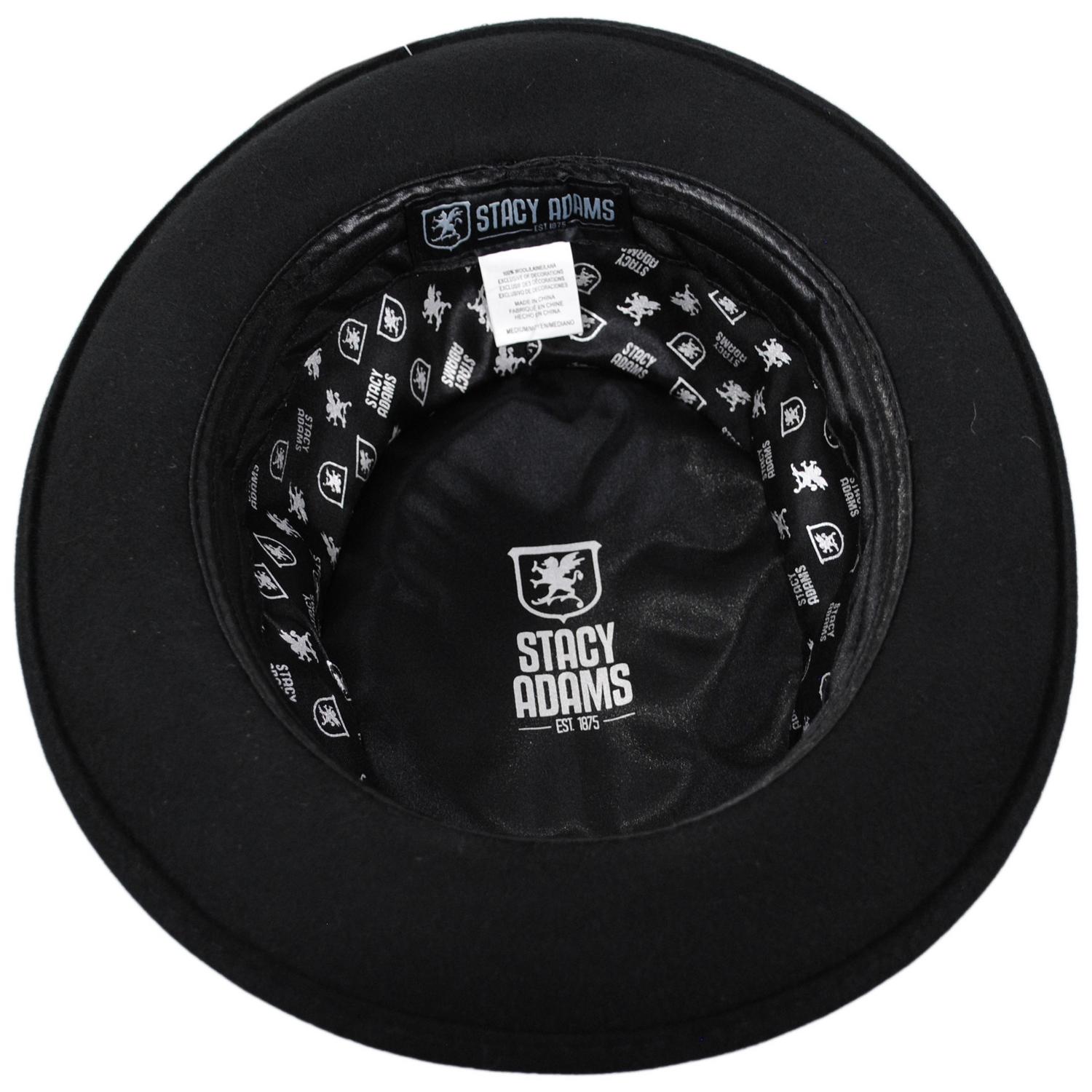 Stacy Adams | Porkie Wool Felt Pork Pie Hat | 130422 | under | BLACK/RED