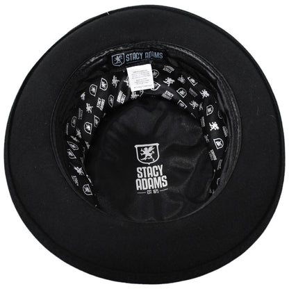 Stacy Adams | Porkie Wool Felt Pork Pie Hat | 130422 | under | BLACK/RED