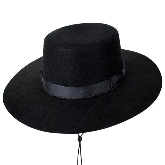 Jaxon Hats | Made in the USA - Classics Wool Felt Bolero Hat | 191721 | lead | BLACK