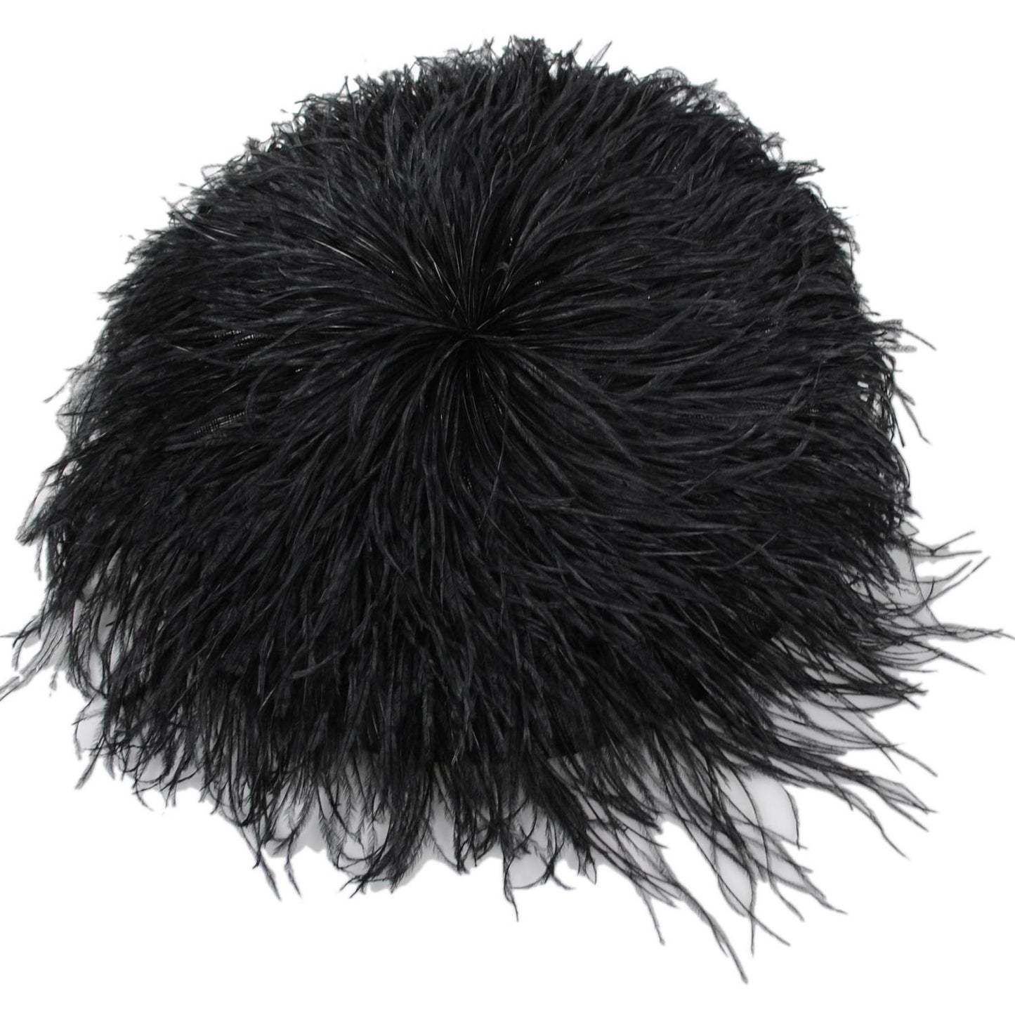St. Julian | Ostrich Feathers & Sinamay Straw Fascinator Hat | 124279 | top | BLACK
