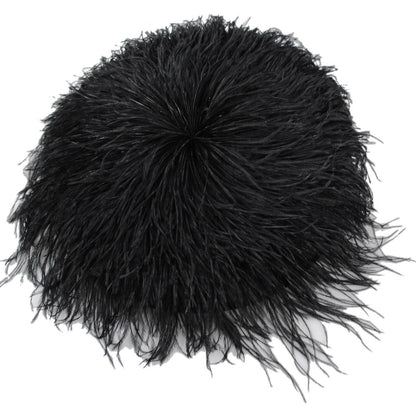 St. Julian | Ostrich Feathers & Sinamay Straw Fascinator Hat | 124279 | top | BLACK