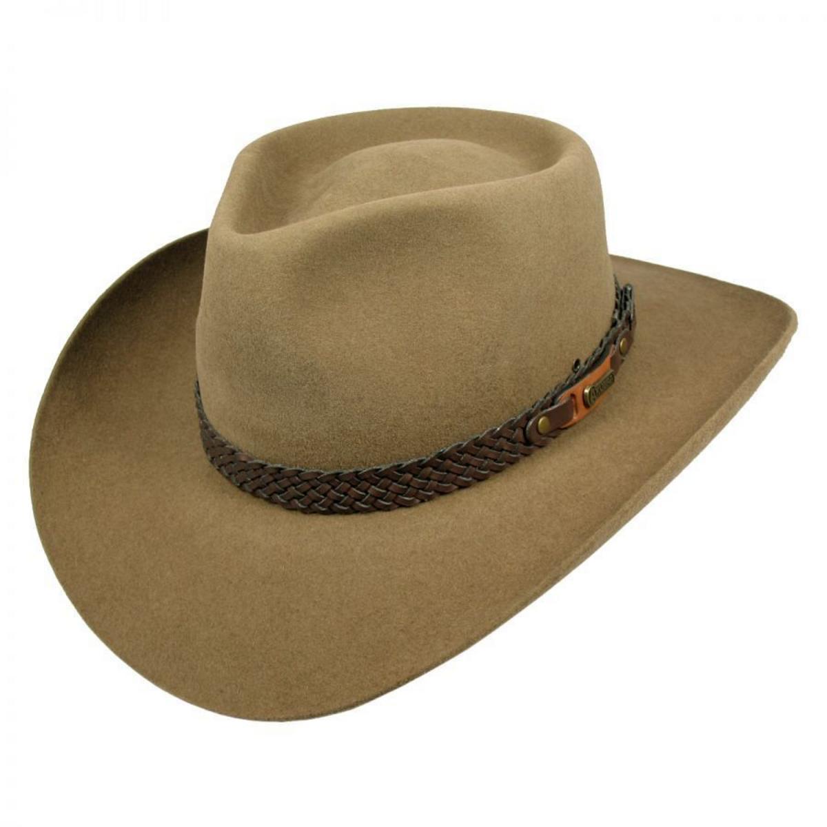 Akubra | Snowy River Fur Felt Australian Western Hat | 131700 | lead | SANTONE FAWN