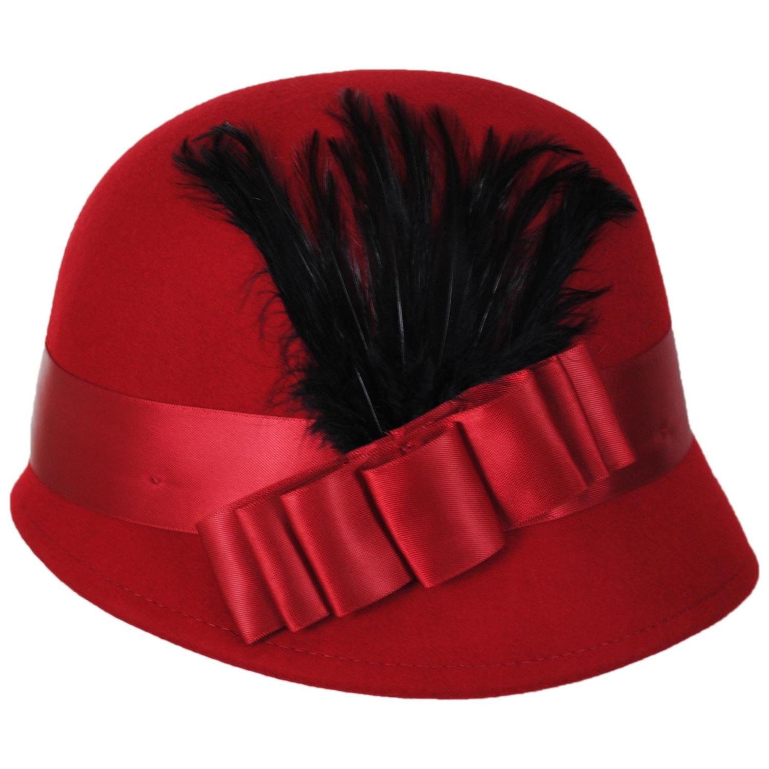 sur la tete | Chloe Wool Felt Cloche Hat | 125511 | profile | RED