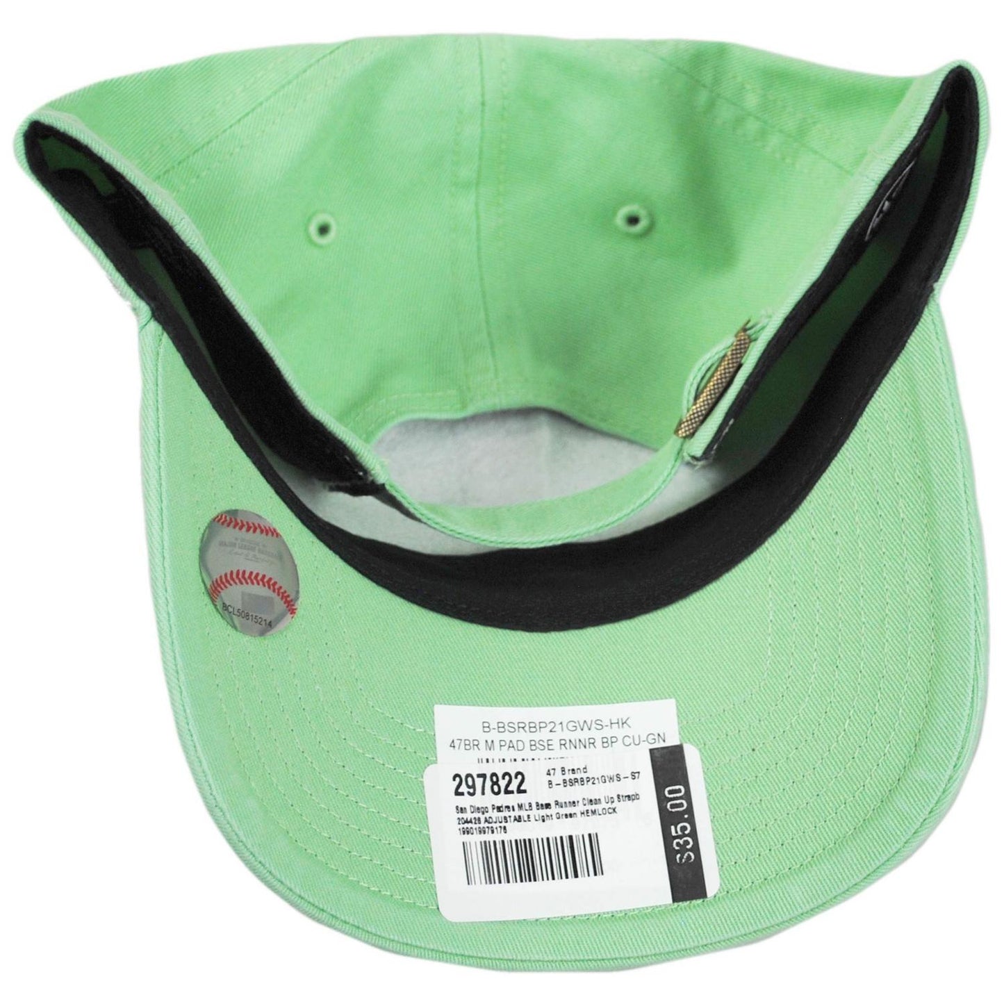 47 Brand | San Diego Padres MLB Base Runner Clean Up Strapback Baseball Cap Dad Hat | 204426 | under | HEMLOCK