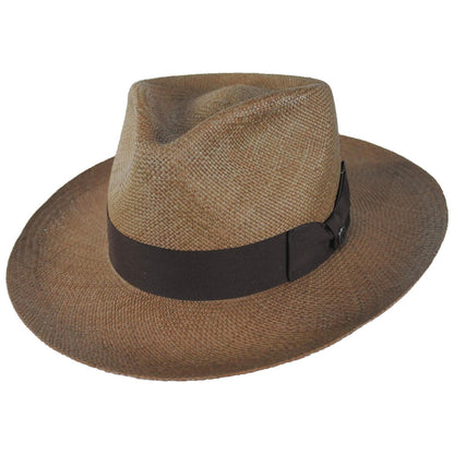 Jaxon Hats | Slicker Grade 8 Panama Straw Fedora Hat | 127151 | lead | WALNUT
