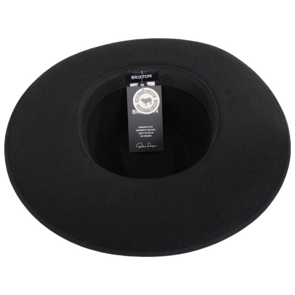 BRIXTON HATS | Reno Wool Felt Fedora Hat | 135651 | under | BLACK/BLACK