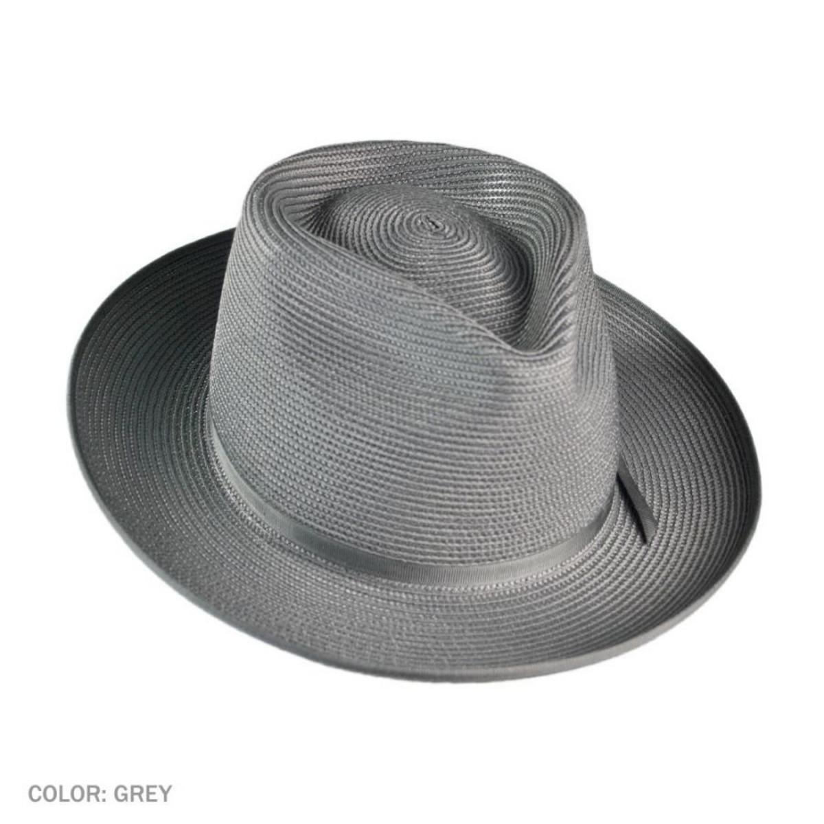 Stetson | Stratoliner Milan Straw Fedora Hat | 126908 | detailone | GREY