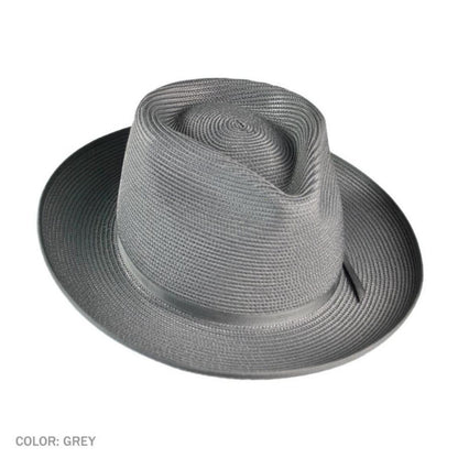 Stetson | Stratoliner Milan Straw Fedora Hat | 126908 | detailone | GREY