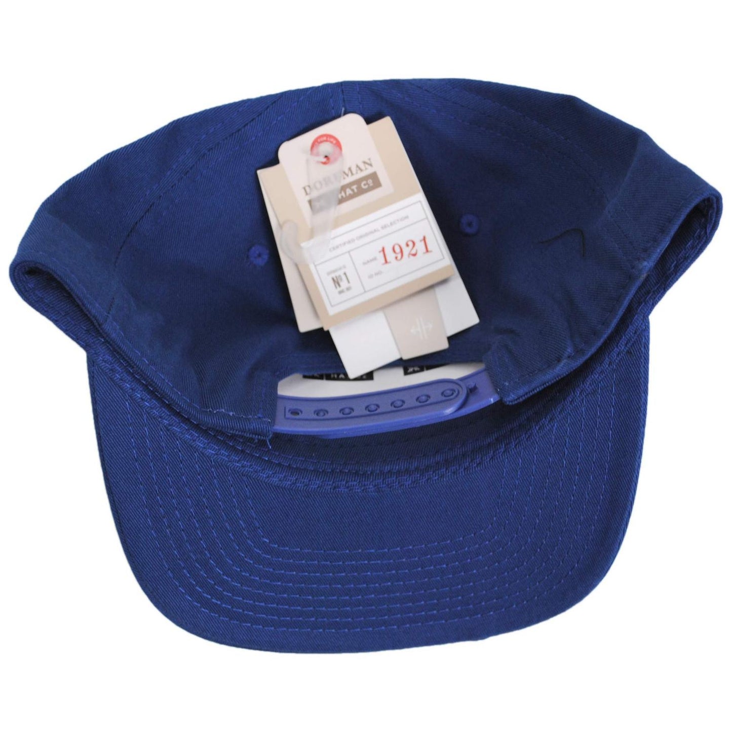Dorfman Pacific | Mid Pro Cotton Flat Bill Snapback Baseball Cap | 200189 | under | ROYAL