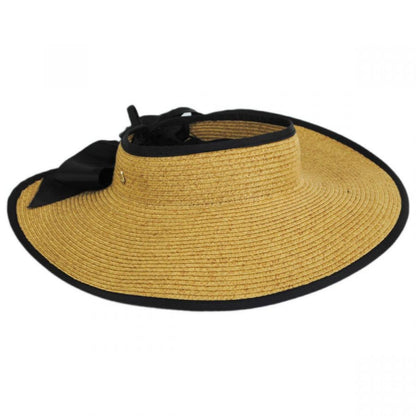 Cappelli | Grace Toyo Straw Blend Roll-Up Visor | 195033 | lead | BLACK