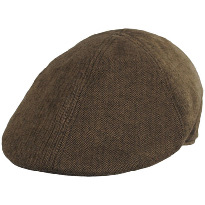 Baskerville Hat Company | Newport Cotton Herringbone Duckbill Ivy Cap | 167679 | lead | BROWN/TAN