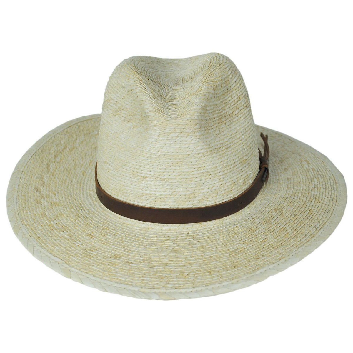 BRIXTON HATS | Field Proper Palm Straw Fedora Hat - FINAL SALE | 128337 | front | NATURAL/BROWN