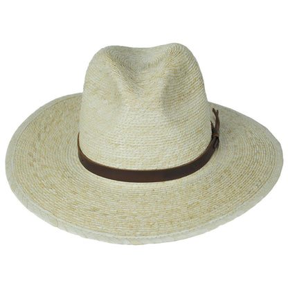 BRIXTON HATS | Field Proper Palm Straw Fedora Hat - FINAL SALE | 128337 | front | NATURAL/BROWN