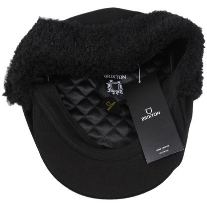 BRIXTON HATS | Barrel Cotton Earflap Ivy Cap | 161556 | under | BLACK/BLACK