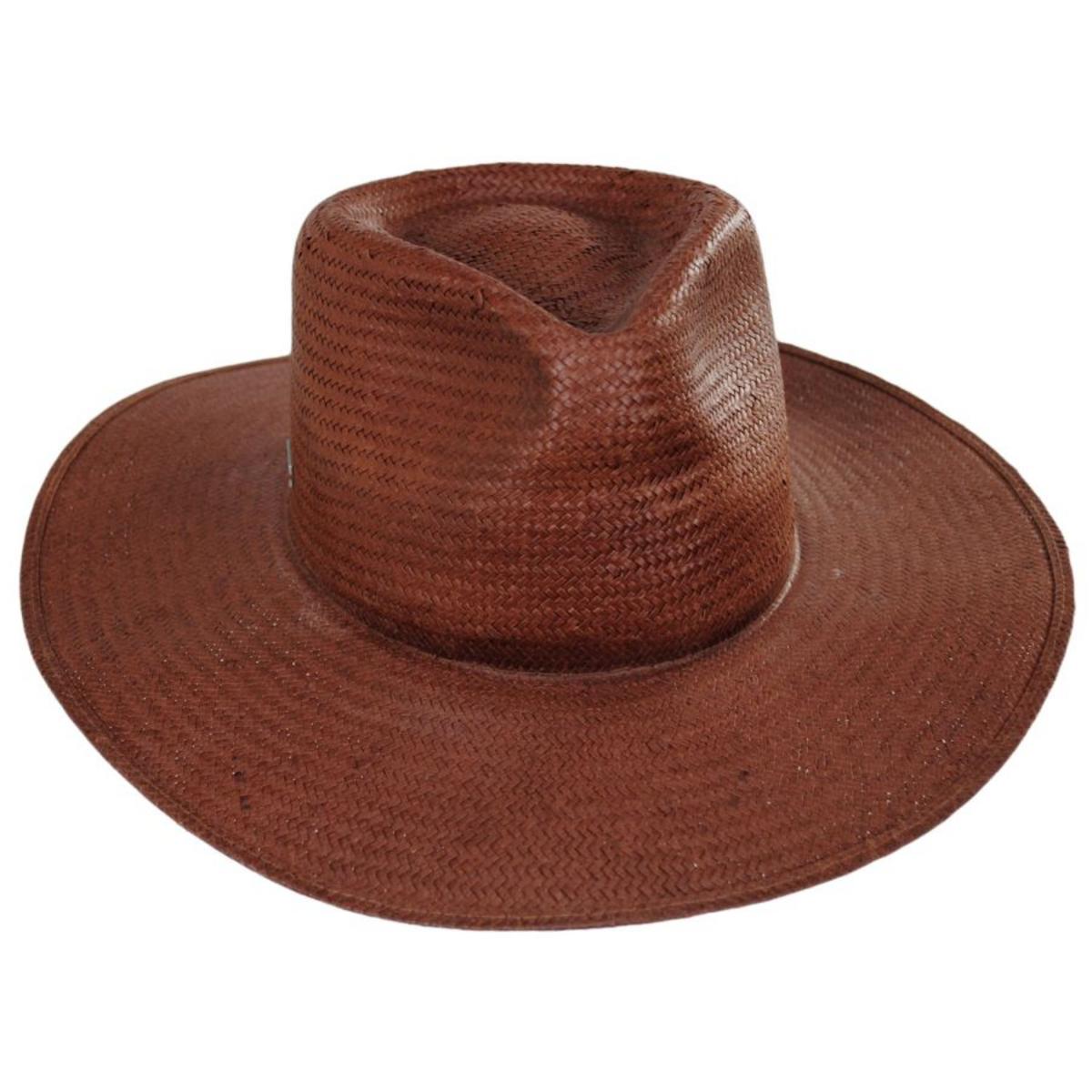 Betmar | Geraldine Toyo Straw Rancher Fedora Hat | 101141 | lead | CINNAMON