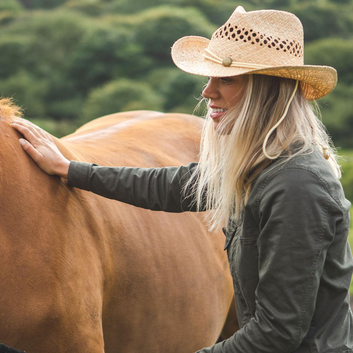 Jaxon Hats | Maggie May Raffia Straw Western Hat | 126502 | lsfone | NATURAL