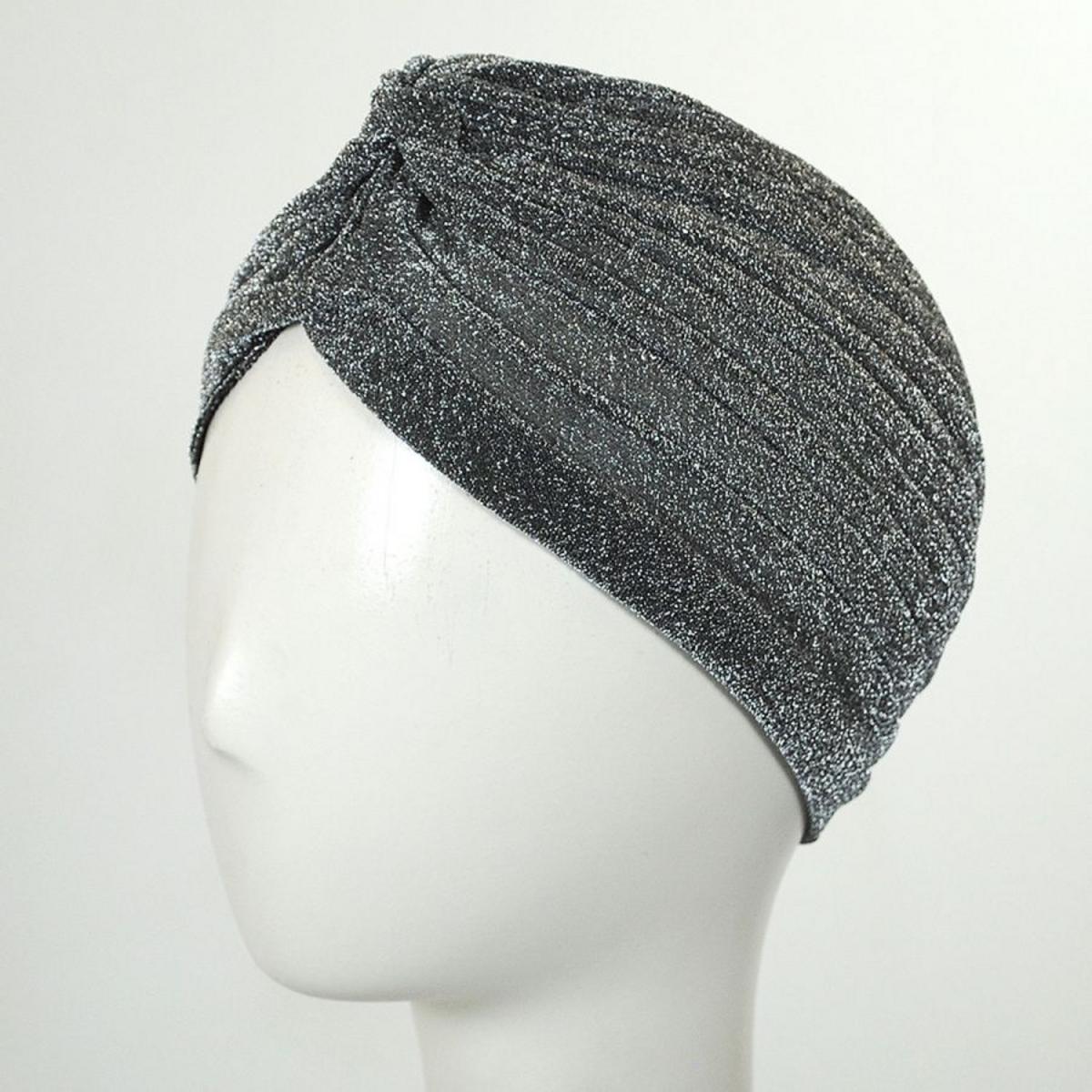 Jeanne Simmons | Metallic Poly Turban | 106534 | lead | SILVER
