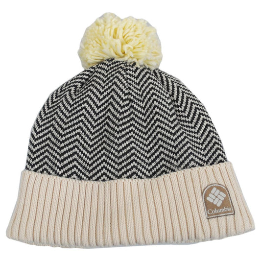 Columbia Sportswear | Palmer Peak Repreve Pom Beanie Hat | 500740 | lead | CHALK HERRINGBONE
