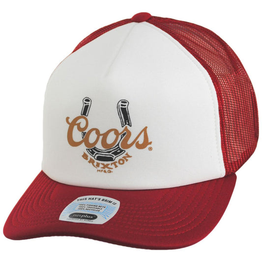 BRIXTON HATS | Coors Luck MP Foam Mesh Trucker Snapback Baseball Cap | 201849 | lead | RED/WHITE/RED