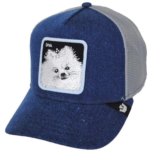 Goorin Bros | Diva Dawg Mesh Trucker Snapback Baseball Cap | 200771 | lead | LIGHT DENIM