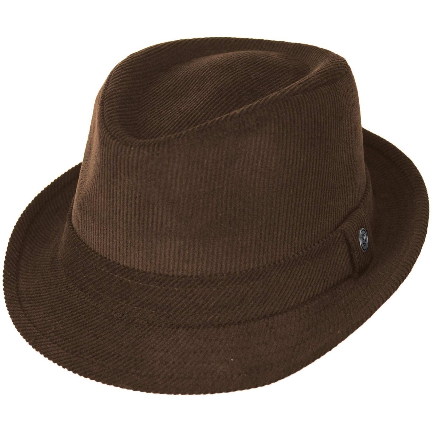 Jaxon Hats | Corduroy C-Crown Trilby Fedora Hat | 142307 | lead | DARK BROWN