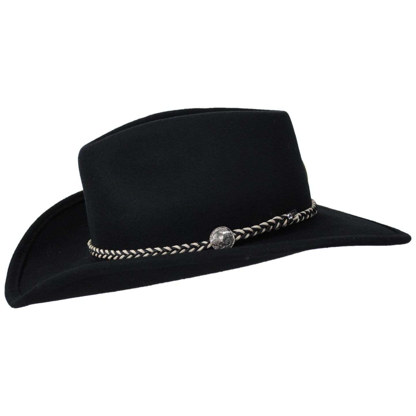 Stetson | Rawhide Buffalo Fur Felt Western Hat | 130626 | profile | BLACK