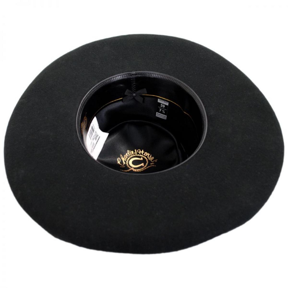 Charlie 1 Horse | Tattoos and Scars Wool Felt Gambler Hat | 124990 | under | BLACK