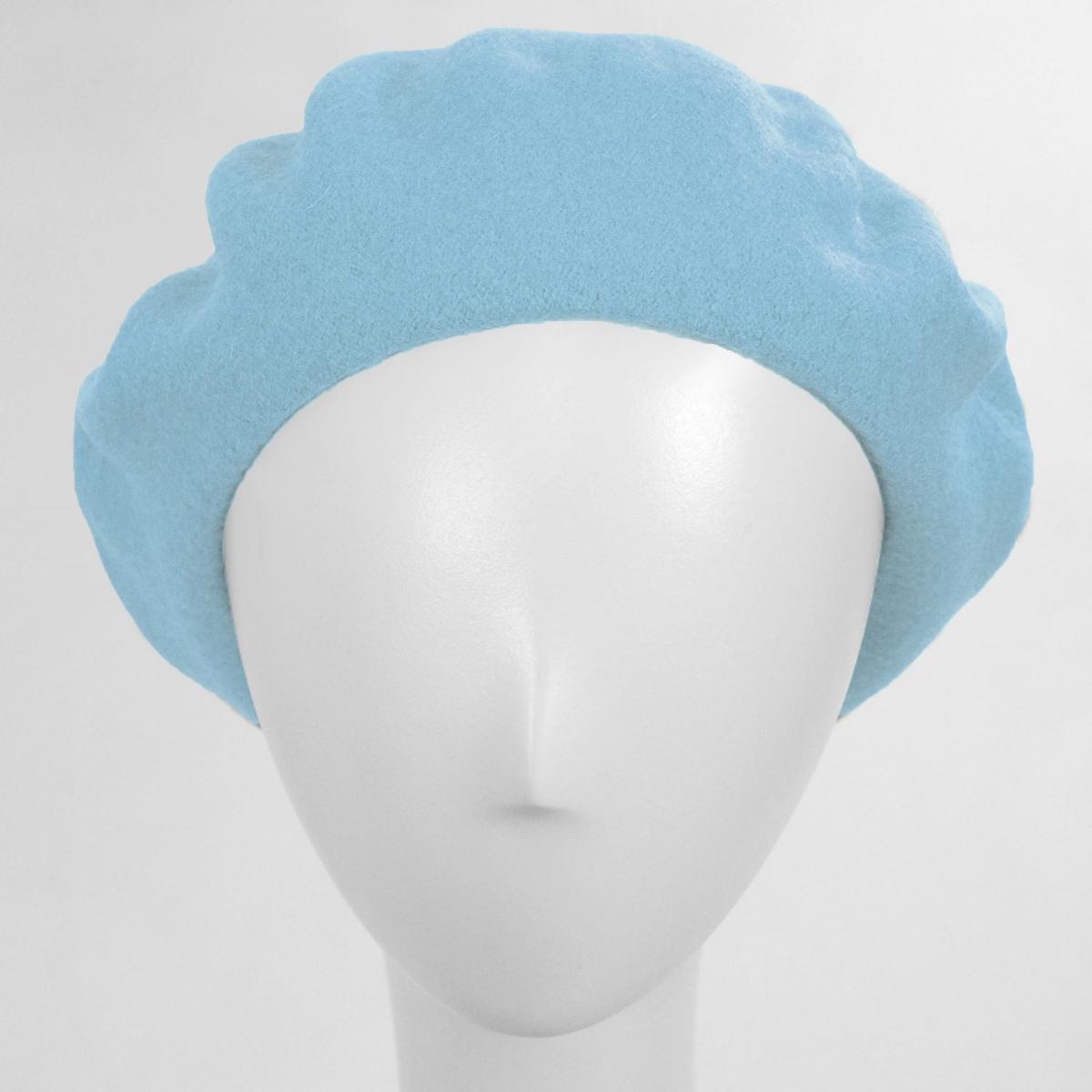 Village Hat Shop | Wholesale Wool Fashion Beret B2B Pre-Pack | B2B152500 | front | LIGHT BLUE
