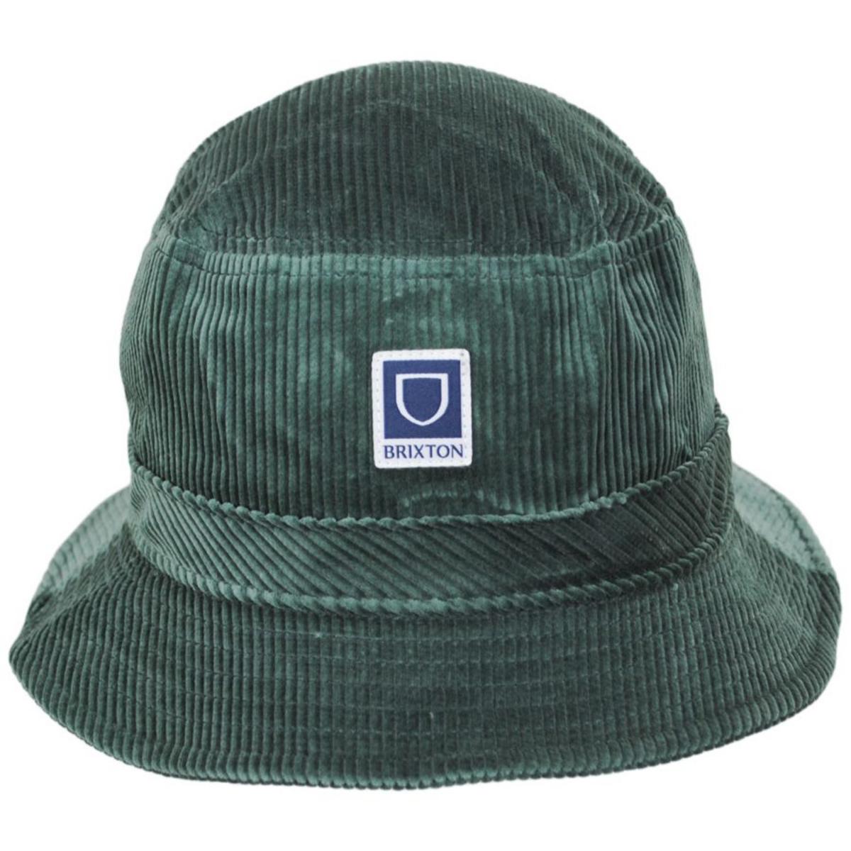 BRIXTON HATS | Beta Corduroy Packable Bucket Hat | 185538 | front | DARK FOREST