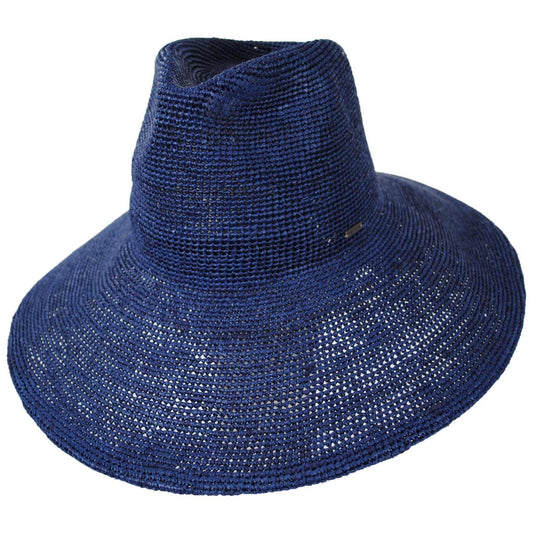 BRIXTON HATS | Helena Raffia Straw Fedora Hat - Midnight Blue | 104064MB | lead | MIDNIGHT BLUE