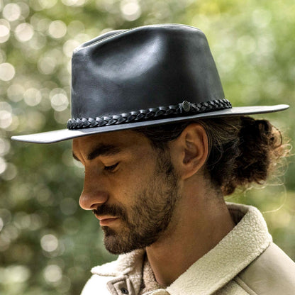 Jaxon Hats | Buffalo Leather Western Hat | 147201 | lsmone | BLACK