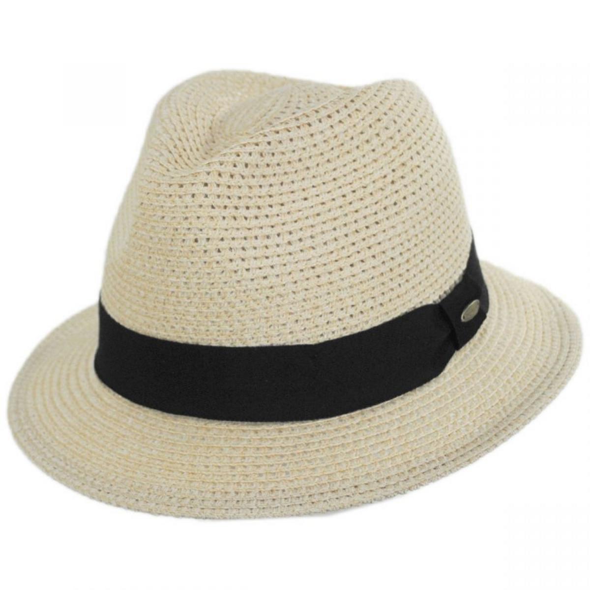 Scala | Summerville Polybraid Fedora Hat | 126347 | lead | NATURAL